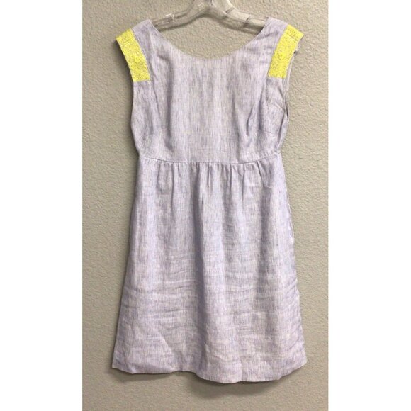 J. Crew Dress Linen White Blue Stripe Shift Women’s Size 2 Sleeveless Summer - Picture 11 of 12